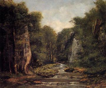 The River Plaisir-Fontaine Artwork by Gustave Courbet