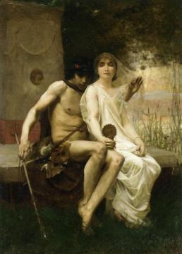 Lycacnion et Daphnis Artwork by Jean-Eugène Buland