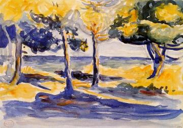 Trees by the Sea Artwork by Henri Edmond Cross