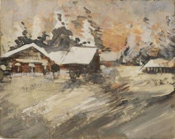 Winter Scene Artwork by Constantin Alexeevich Korovin