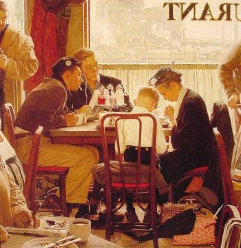 Saying Grace Artwork by Norman Rockwell