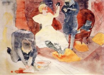 Scene after Georges Stabs Himself with the Scossors (2nd Version) Artwork by Charles Demuth
