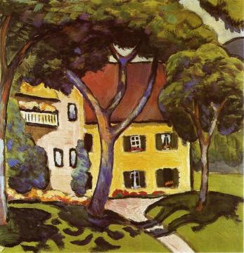 Staudacher's House at Tegernsee Artwork by August Macke