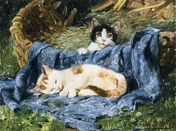 Two Kittens Artwork by Julius Adam