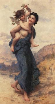 Venus and Cupid Artwork by William Adolphe Bouguereau