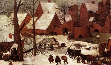 The Census at Bethlehem (detail) Artwork by Pieter Bruegel the Elder