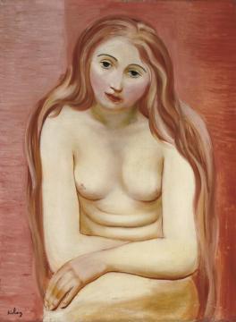 Nu Assis Artwork by Moise Kisling