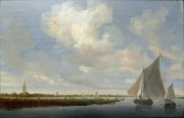 Sailboats on the Wijkermeer Artwork by Salomon van Ruisdael