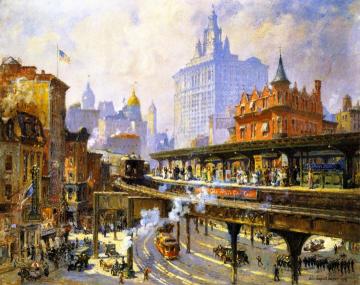 Chatham Square Station, New York Artwork by Colin Campbell Cooper