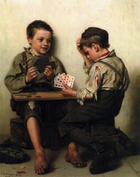 Bluffing Artwork by John George Brown