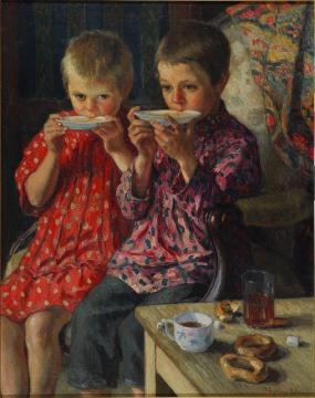 Visitors Artwork by Nikolai Petrovich Bogdanov-belsky