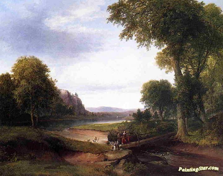 Landscape with Footbridge Artwork by Thomas Doughty