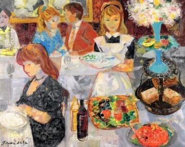 Parisian Bistro Artwork by Emilio Grau Sala