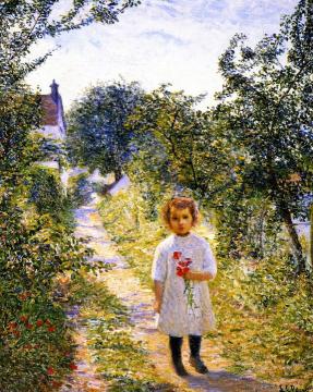 Little Girl n a Lane, Giverny Artwork by Lilla Cabot Perry
