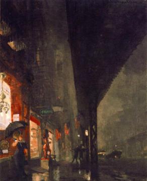 Wet Night On The Bowery Artwork by John Sloan