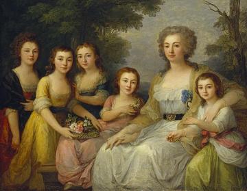 Portrait Of Countess Anna Protasova With Her Nieces Artwork by Angelica Kauffmann