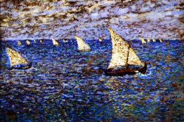 Sete, Fishing Boats Artwork by Theo van Rysselberghe