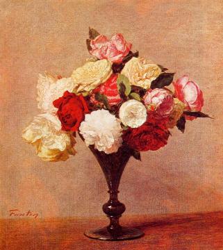 Roses in a Vase Artwork by Henri Fantin-Latour
