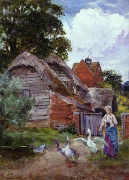 The Miller's Geese Artwork by Henry John Yeend King