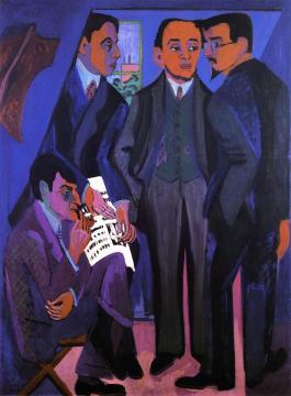 Eine Klünstlerruppe Artwork by Ernst Ludwig Kirchner