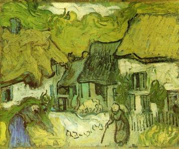 Thatched Cottages in Jorgus Artwork by Vincent Van Gogh