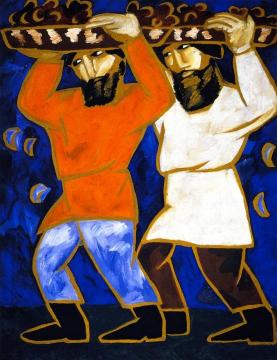 Peasants Dancing Artwork by Natalia Goncharova