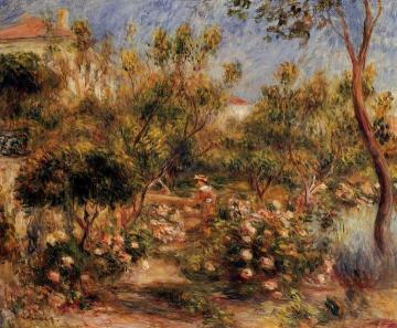 Young Woman in a Garden - Cagnes Artwork by Pierre Auguste Renoir