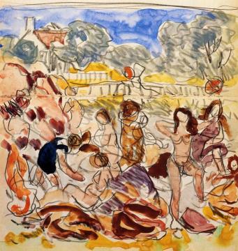 Figures on the Beach Artwork by Maurice Prendergast