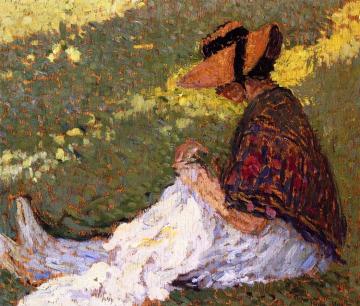 Woman on the Grass Artwork by Henri Martin