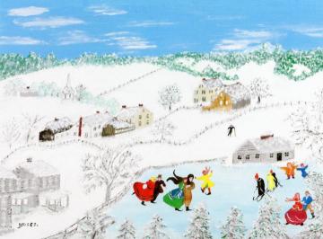Skating Artwork by Anna Mary Robertson Grandma Moses