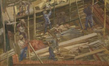 House Builders Artwork by Alexander Evgenievich Yakovlev