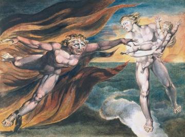The Good and Evil Angels Artwork by William Blake