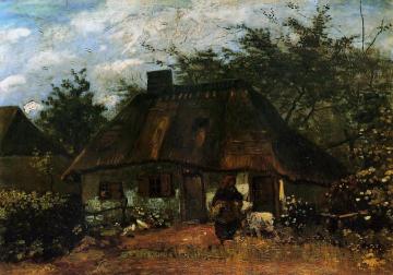 Cottage and Woman with Goat Artwork by Vincent Van Gogh