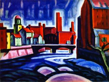 Impression of a Silktown, New Jersey (Patterson Centre) Artwork by Oscar Bluemner