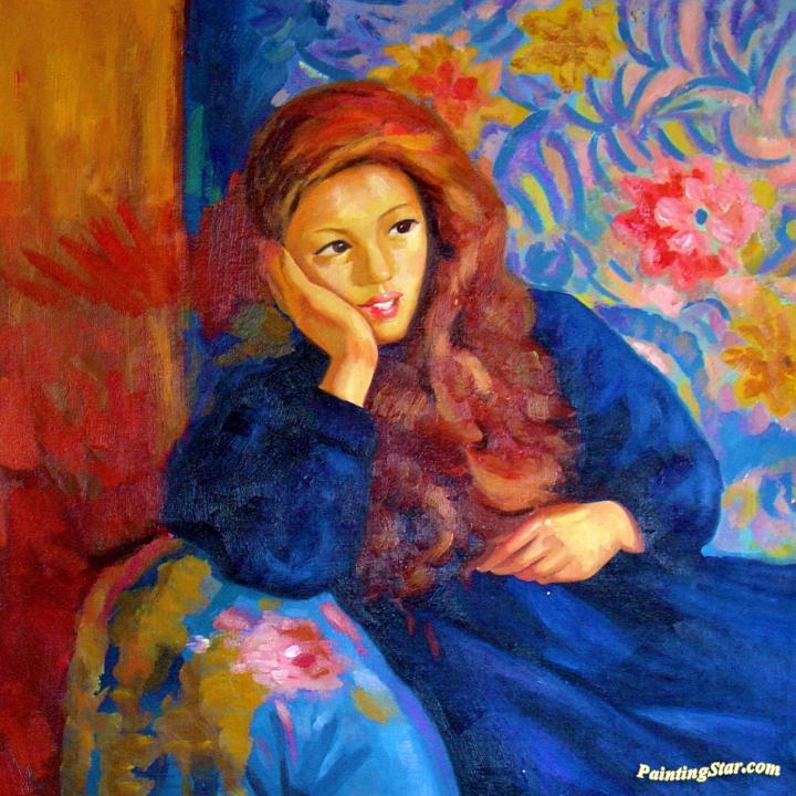 Pensive Girl Artwork by Giovanni Giacometti