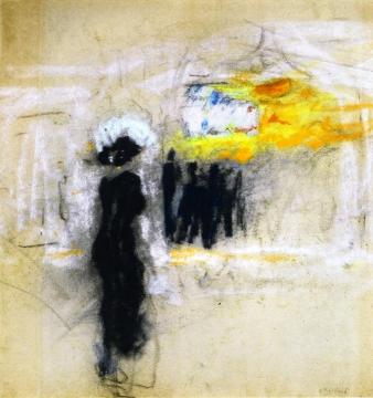 Stylish Woman at the Moulin Rouge Artwork by Edouard Vuillard