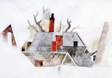 Red Chimneys Artwork by Charles Demuth