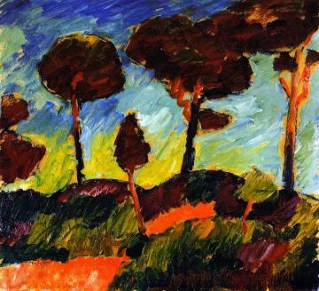 Stormy Pine Trees at Prerow Artwork by Alexej Jawlensky