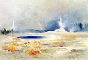 The Castle Geyser, Fire Hole Basin Artwork by Thomas Moran