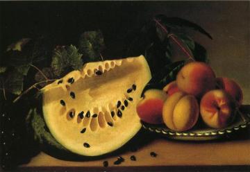 Still Life With Watermelon And Peaches Artwork by Margaretta Angelica Peale