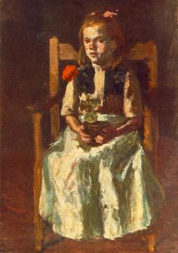 Girl with Geranium Artwork by Jozsef Koszta