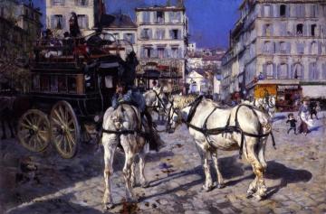 Omnibus in the Place Pigalle Artwork by Giovanni Boldini