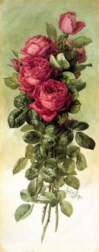 American Beauty Roses Artwork by Raoul de Longpre