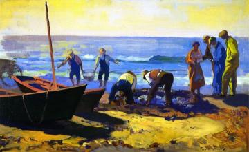 Fishing At Laguna Artwork by Franz Bischoff