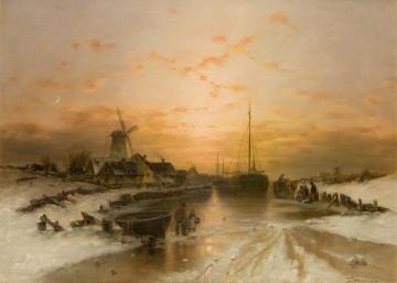 Winter Evening Artwork by Desire Thomassin-Renardt