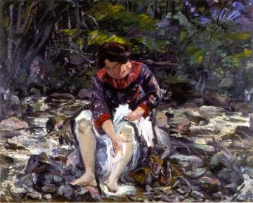 Girl in the Brook (Charlotte Corinth) Artwork by Lovis Corinth