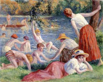 Bathing in the Cure Artwork by Maximilien Luce
