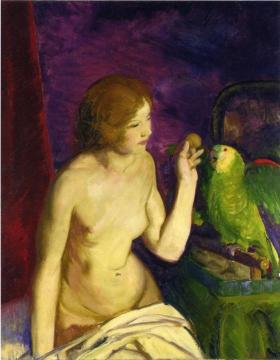 Nude with a Parrot Artwork by George Wesley Bellows
