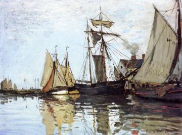 Boats in the Port of Honfleur Artwork by Claude Oscar Monet