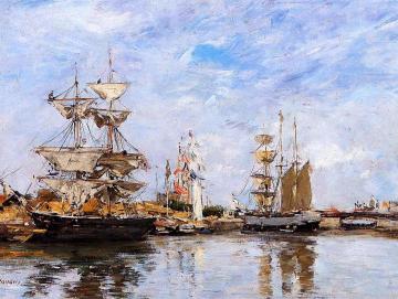 The Deauville Basin Artwork by Eugène-Louis Boudin